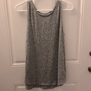 Stretchy grey tank top with high neck